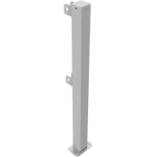 Protective railing | Steel tube 70 x 70 mm | Fixed postto be fixed by plugs | End post for top and quarter-bent bar | hot-dip galvanized